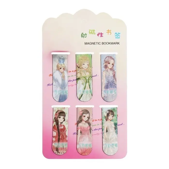 Набор магнитных закладок для книг Calligrata 6 штук, Набор магнитных закладок для книг Calligrata 6 штук, "Аниме", МИКС