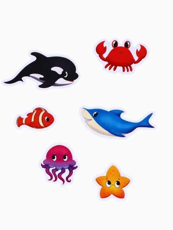 Игрушки - стикеры для купания в ванне &laquo;На море&raquo;, EVA, набор 12 шт.