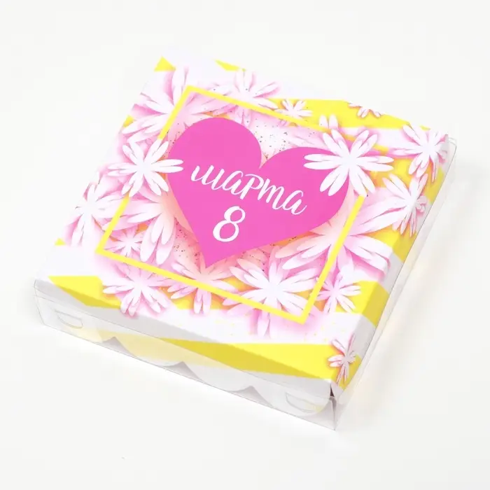 Коробка для печенья, «К женскому дню», 12×12×3 см