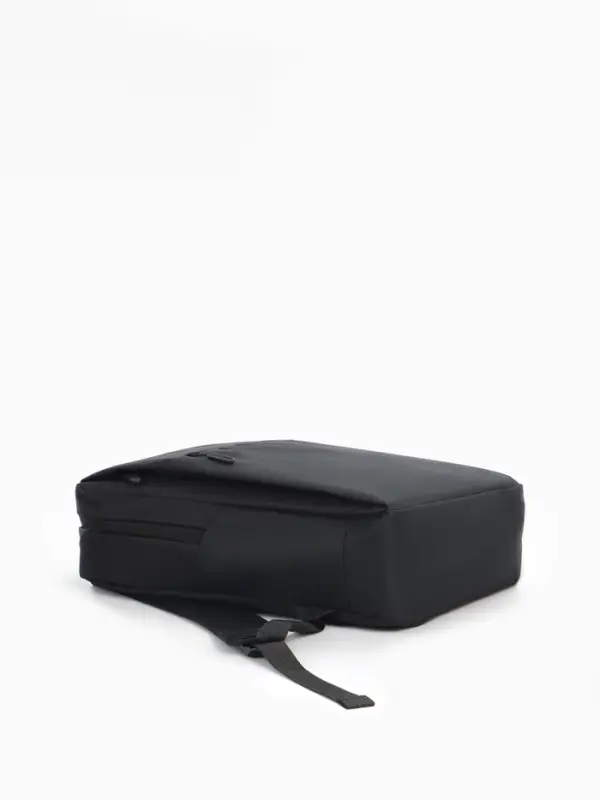 Рюкзак мужской на молнии, 2 наружных кармана, с USB, чёрный