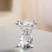 Стеклянный подсвечник на 1 свечу &laquo;Цветочек с хрустальным шаром&raquo;, 7.5&times;6.8&times;6.8 см
