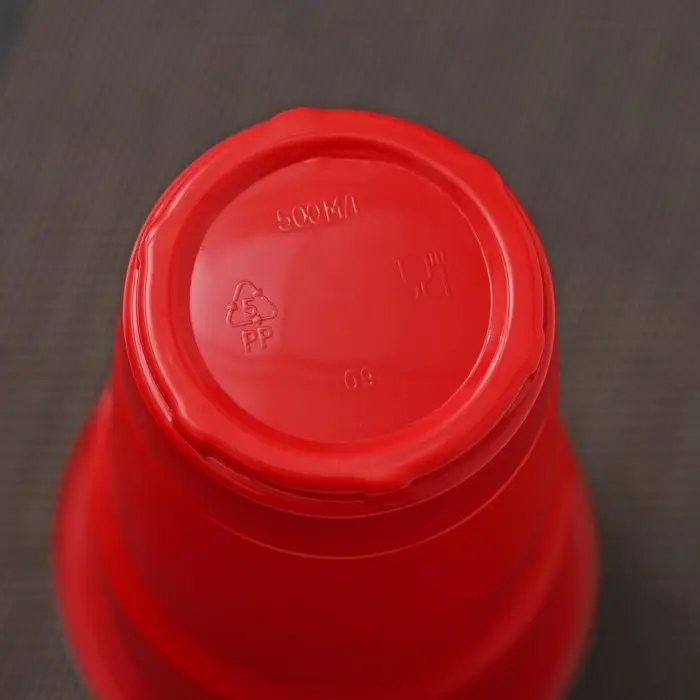 Стаканы одноразовые &laquo;Факел Экстра&raquo;, набор 10 шт., 500 мл, пластик, d=10 см, красный, белый