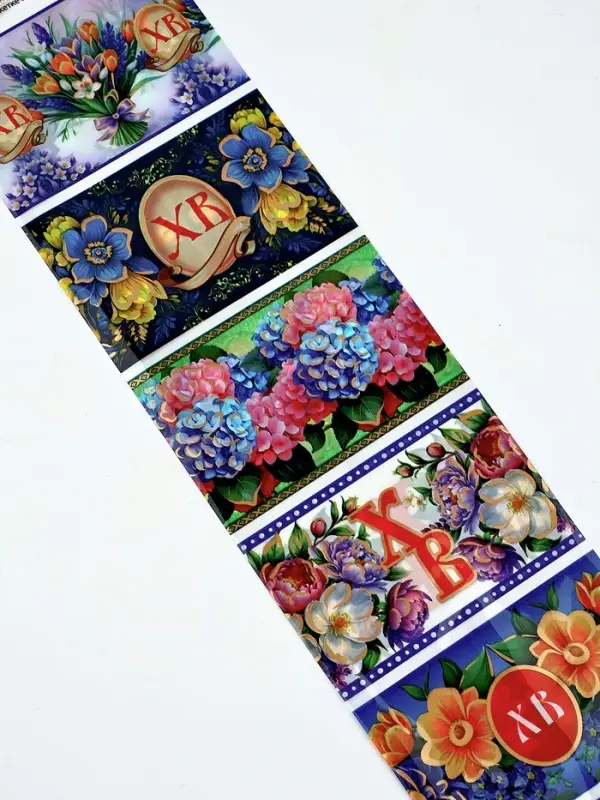 Термонаклейки на 7 яиц &laquo;Цветы&raquo;, на пасху