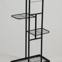 Подставка для цветов Greengo, 4 полки, 43&times;22&times;82 см, напольная, металл, чёрная