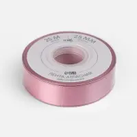Лента атласная TEIRA, двухсторонняя, 25 мм, 25&plusmn;1 м, розовая №165