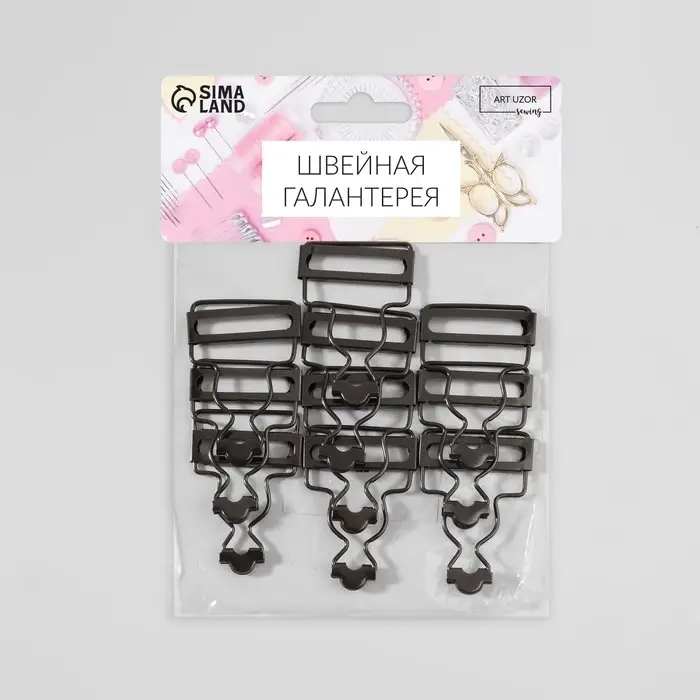 Застёжка для комбинезона, 32 мм, 10 шт., цвет чёрный никель Застёжка для комбинезона, 32 мм, 10 шт., цвет чёрный никель