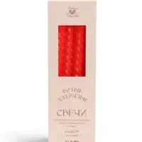 Свечи витые 2.2&times;25.5 см, набор 4 шт., красные