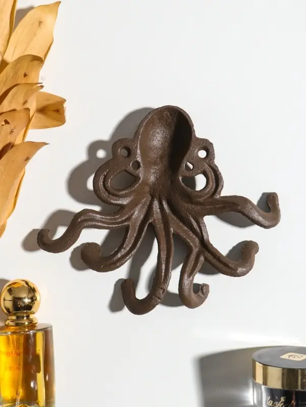 Крючки настенные &laquo;Осьминог&raquo;, ключница декоративная, чугун, 16&times;3&times;19 см
