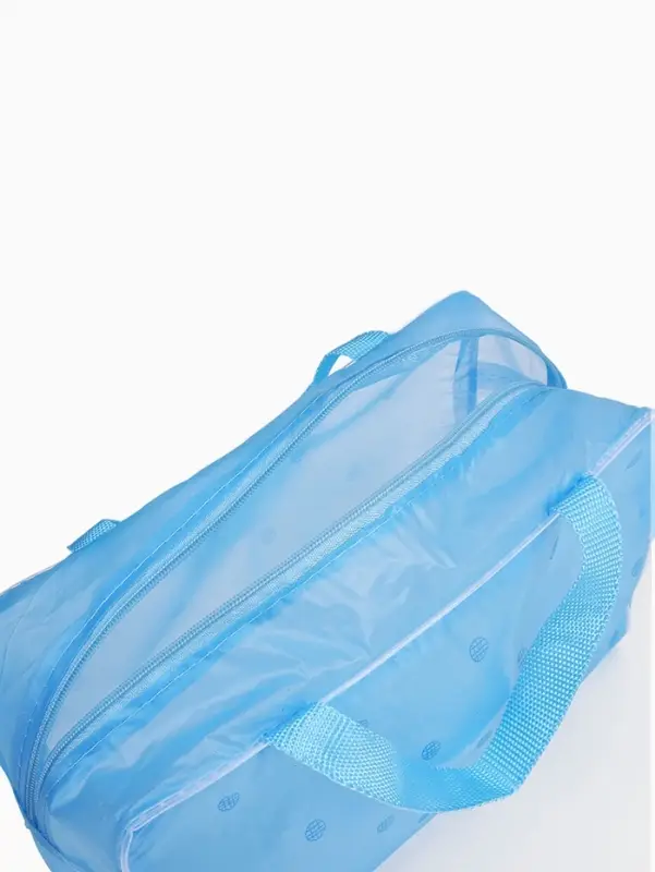 Косметичка-сумка на молнии для бассейна, с ручками, средний размер, голубая
