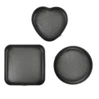 VETTA Набор форм разъемных для выпечки 3шт, с а/п покрытием, угл.сталь (квадратная, круглая, сердце)