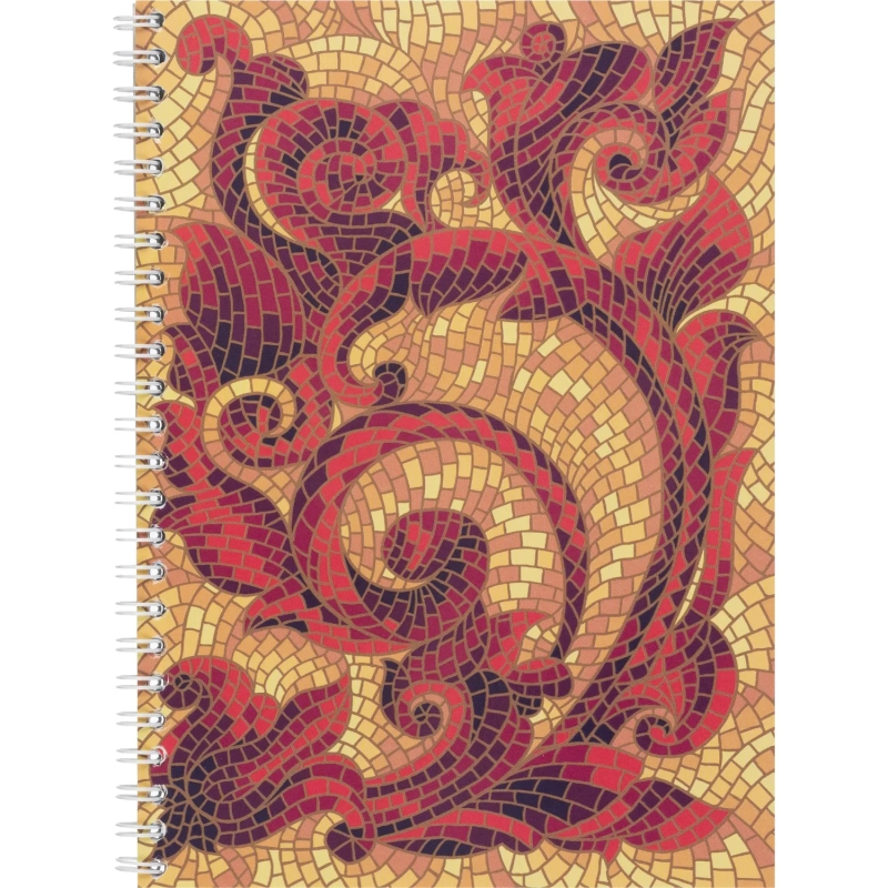 Бизнес-тетрадь Мозаика красная обложка УФ лак, спираль, А5, 80л, клетка