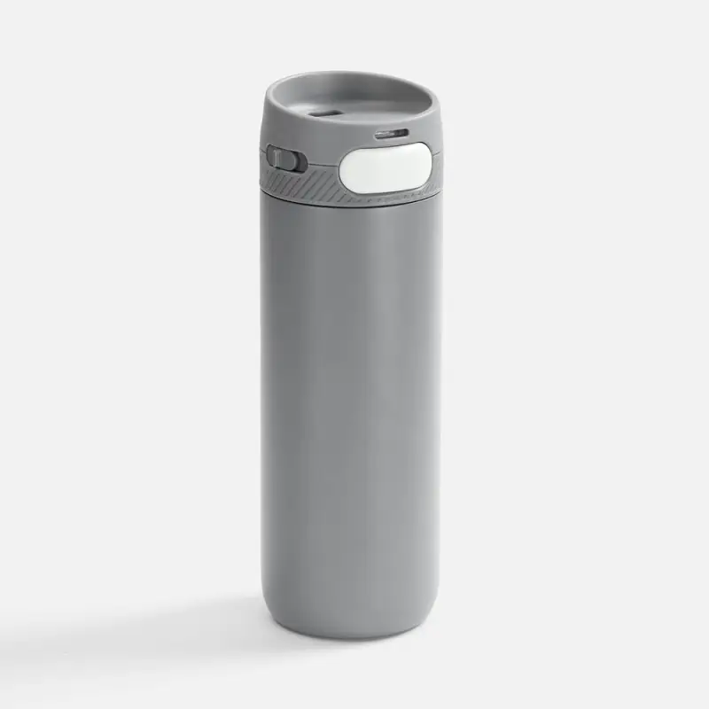 Термостакан X1 с цветной кнопкой, серый с белым