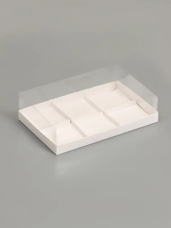 Коробка для муссовых пирожных 6 штук, 26&times;17&times;6 см, белый