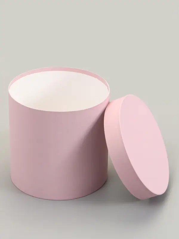 Коробка подарочная круглая, шляпная, пыльная роза, 23&times;23 см