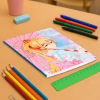 Дневник школьный для 1-11 классов, &laquo;Аниме. Девочка (розовые тона)&raquo;, интегральная (гибкая) обложка, матовая ламинация, выборочный лак, 40 листов