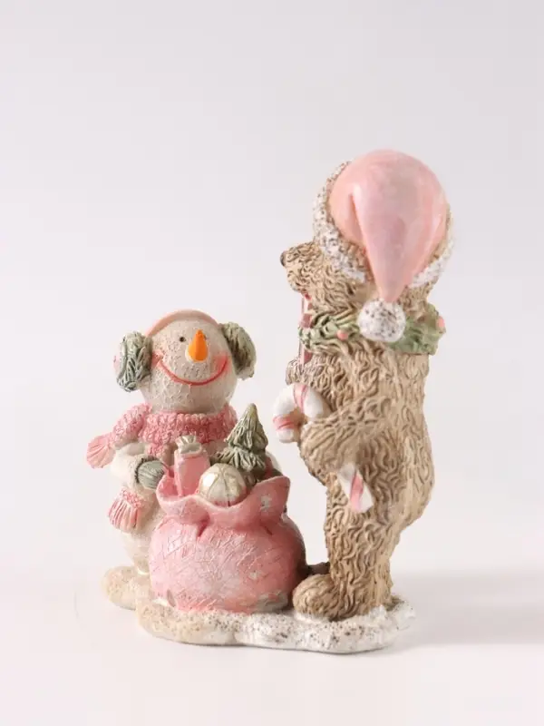 Фигурка &laquo;Мишка и снеговик&raquo;, 10 см, полистоун