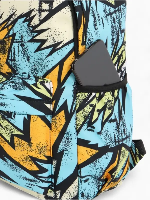 Рюкзак школьный, на молнии, три наружных кармана, 30&times;13&times;42 см, разноцветный