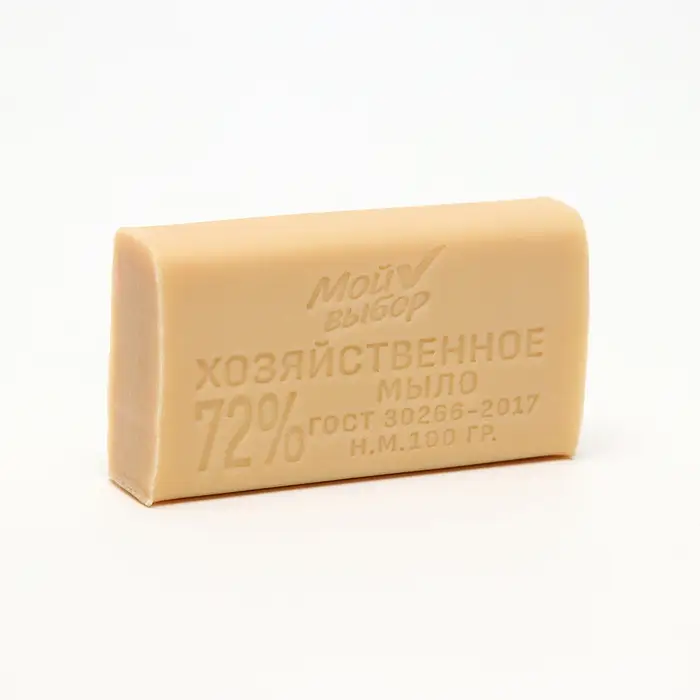 Мыло хозяйственное 72 %  Мыло хозяйственное 72 % "Мой выбор" без обертки, 100 гр
