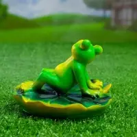 Садовая фигура из полистоуна &laquo;Лягушка загорает&raquo;, 13.5&times;12.5&times;9.5 см