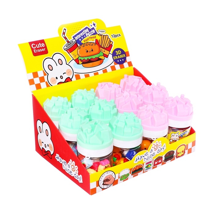 Набор ластиков фигурных 8 штук в пластиковой коробке МИКС Фастфуд Набор ластиков фигурных 8 штук в пластиковой коробке МИКС Фастфуд