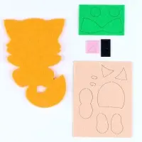 Аппликация из фетра для малышей &laquo;&lrm;Веселый котик&raquo;&lrm;, 15&times;10 см