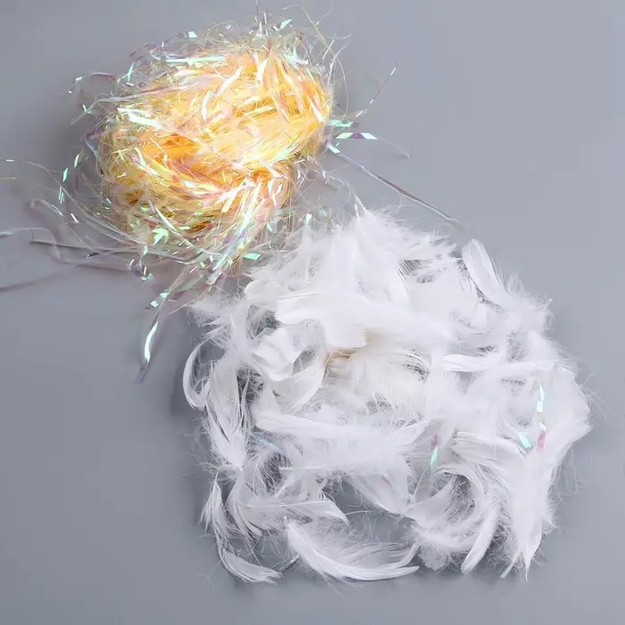 Набор для творчества и декора &laquo;Перья белые + наполнитель&raquo;, оранжевый