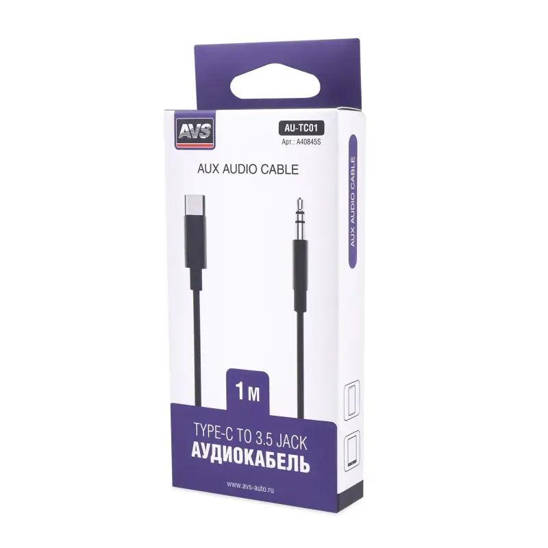 Кабель AVS AU-TC01 Type-C/3.5 Jack TRS, 1 м (A40845S)