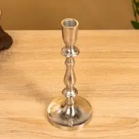 Подсвечник "Зима" 8,5х8,5х21 см, алюминий, цв. Серебро