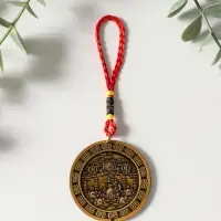 Подвеска металл, текстиль &laquo;Ба-гуа. Инь-ян, солнце и луна&raquo;, 2 стороны, 5.2&times;5.2&times;0.3 см