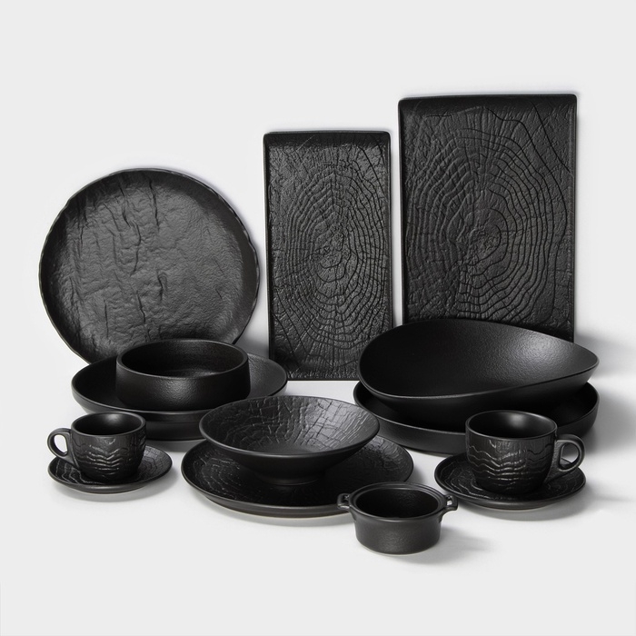 Салатник Magistro Black style, d=15 см, фарфор, чёрный Салатник Magistro Black style, d=15 см, фарфор, чёрный