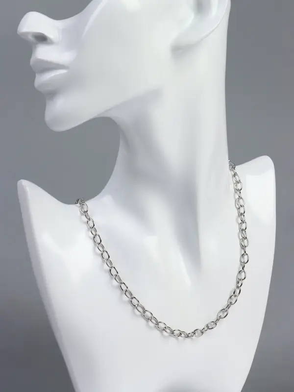 Цепочка с карабином, набор 5 шт. L=50 см, 7&times;5&times;1 мм, СМ-1935, цвет серебро