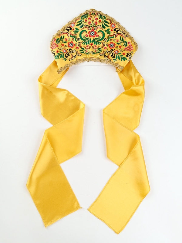 Карнавальный кокошник  Карнавальный кокошник "Русская краса", цвет золотой, р-р 54-58