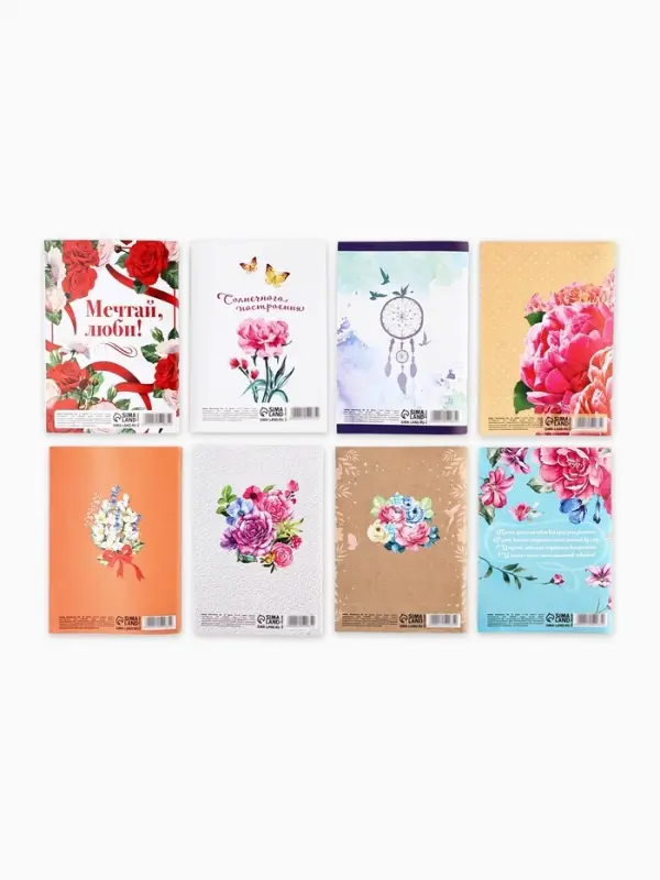 Блокноты &laquo;8 марта&raquo;, 8 шт., А6 на скрепке, 32 листа
