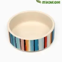 Миска &laquo;Масляные полоски&raquo;, 180 мл, 10.5&times;10.5&times;4 см, керамика, бежевая