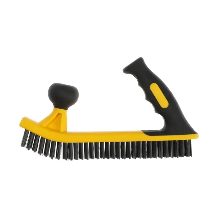 Щетка металлическая двуручная ТУНДРА, двухкомпонентная рукоятка, 5-рядная, стальная щетина