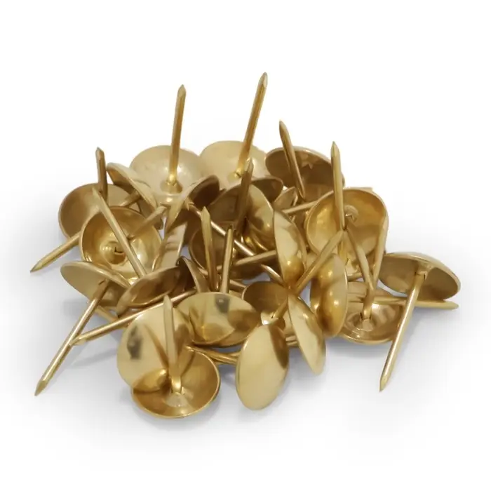 Гвозди ТУНДРА, декоративные, обивочные, 10×18.5 мм, золото, фасовка 50 шт.