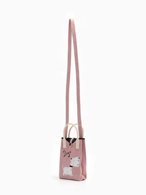 Сумка подр Пес, 12*4*17, отд на кнопке, дл ремень, розовый Сумка подр Пес, 12*4*17, отд на кнопке, дл ремень, розовый