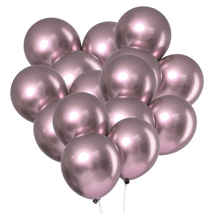 Шар латексный 12 Шар латексный 12" «Хром», металл, набор 5 шт., цвет сиреневый