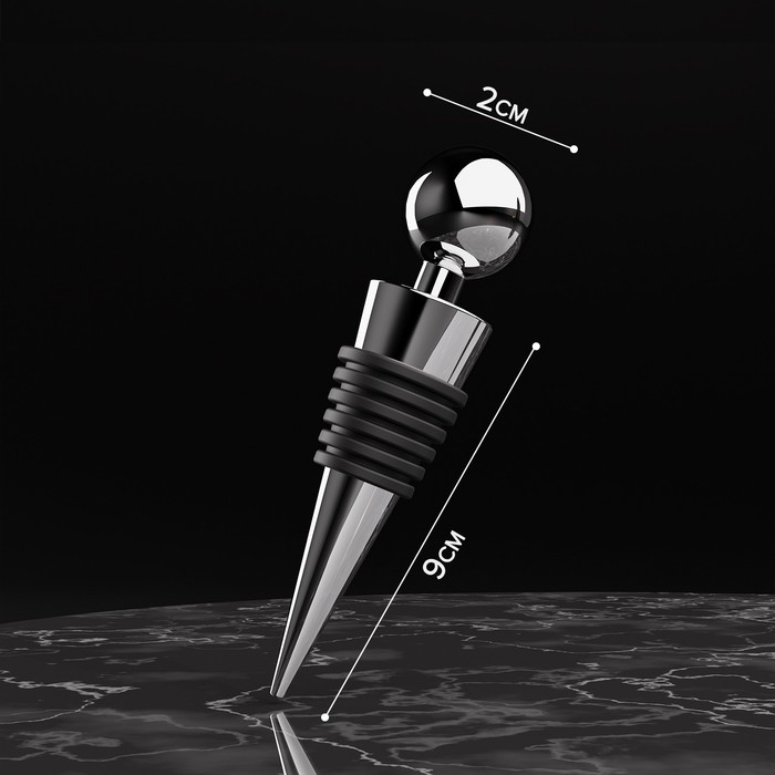 Пробка для бутылки Доляна «Шар», 9 см, цвет серебряный Пробка для бутылки Доляна «Шар», 9 см, цвет серебряный