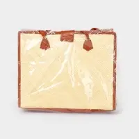 Сумка плетёная на застёжке из пандана, 41&times;16&times;50 см, бежево-коричневая