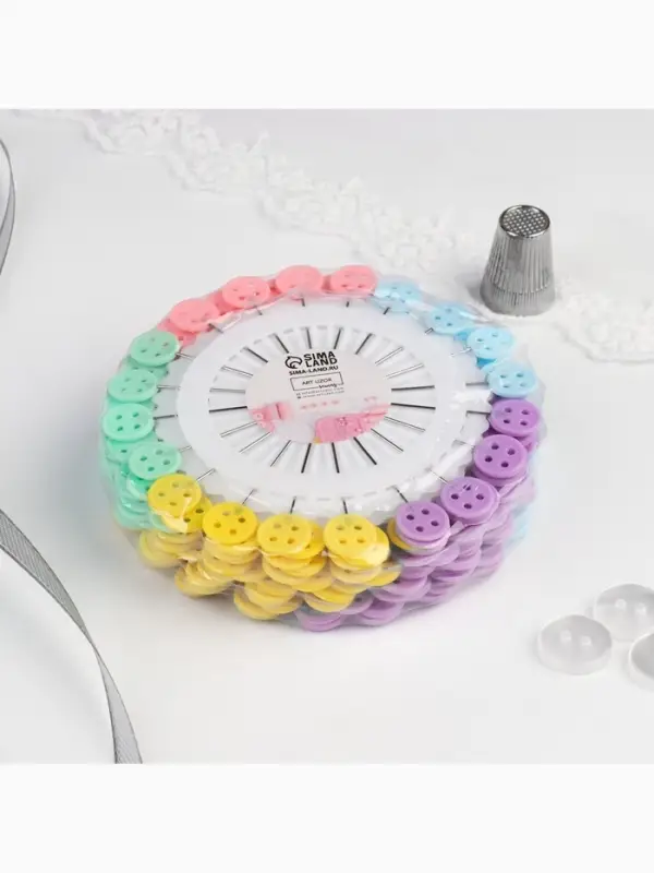 Булавки для квилтинга &laquo;Пуговица&raquo;, 46 мм, 20 шт., разноцветные