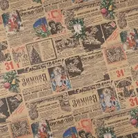 Бумага упаковочная новогодняя крафт бурый &laquo;Газета советская&raquo;, 70&times;100 см