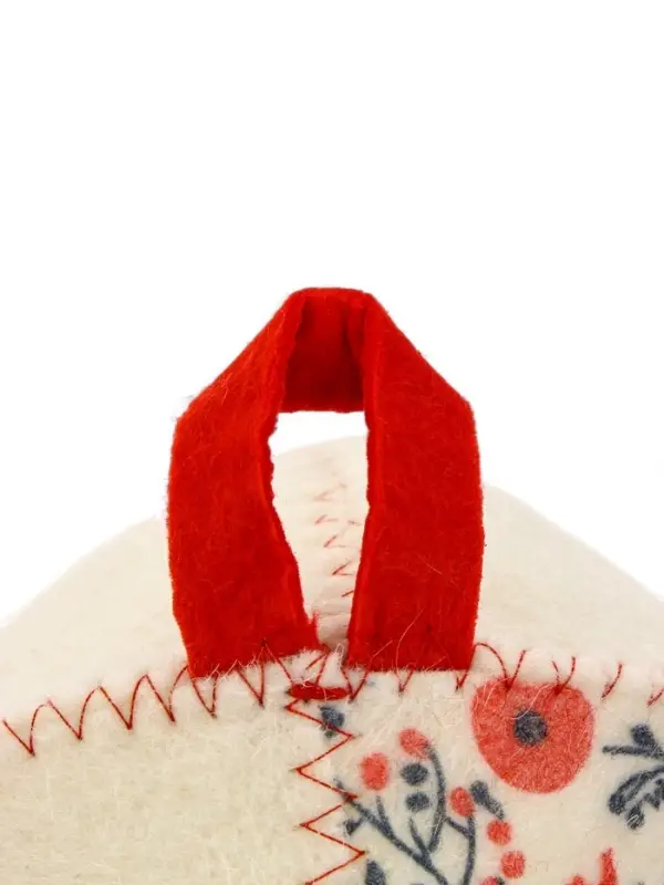 Шапка для бани и сауны &laquo;Мезенские кони&raquo;, полиэфир, шерсть