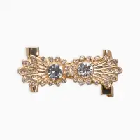 Зажим для кардигана "Ажур", астра, цвет белый в золоте Зажим для кардигана "Ажур", астра, цвет белый в золоте