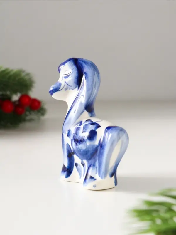 Сувенир Лошадь Грива, 7,5х6,5х2,5 см, гжель Сувенир Лошадь Грива, 7,5х6,5х2,5 см, гжель