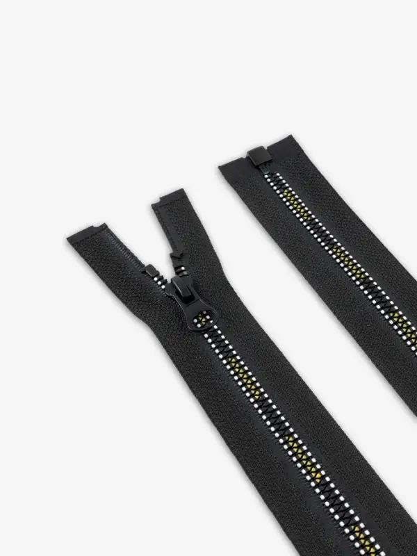 Молния &laquo;Трактор&raquo;, №5, разъёмная, замок автомат, 80 см, чёрная, белая, жёлтая