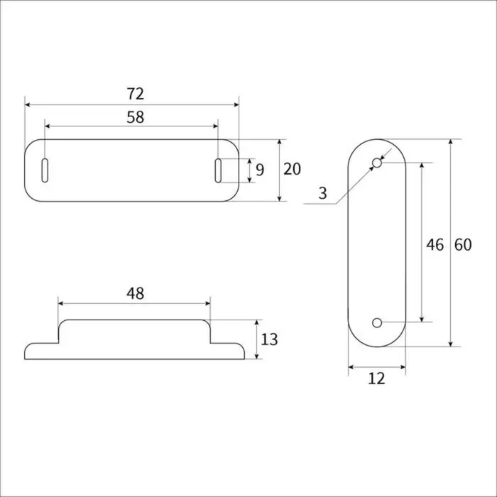 Магнит мебельный M003BR, 72×13, большой, коричневый