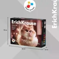 Гуашь 12 цветов ErichKrause Prima Cat, 17 мл