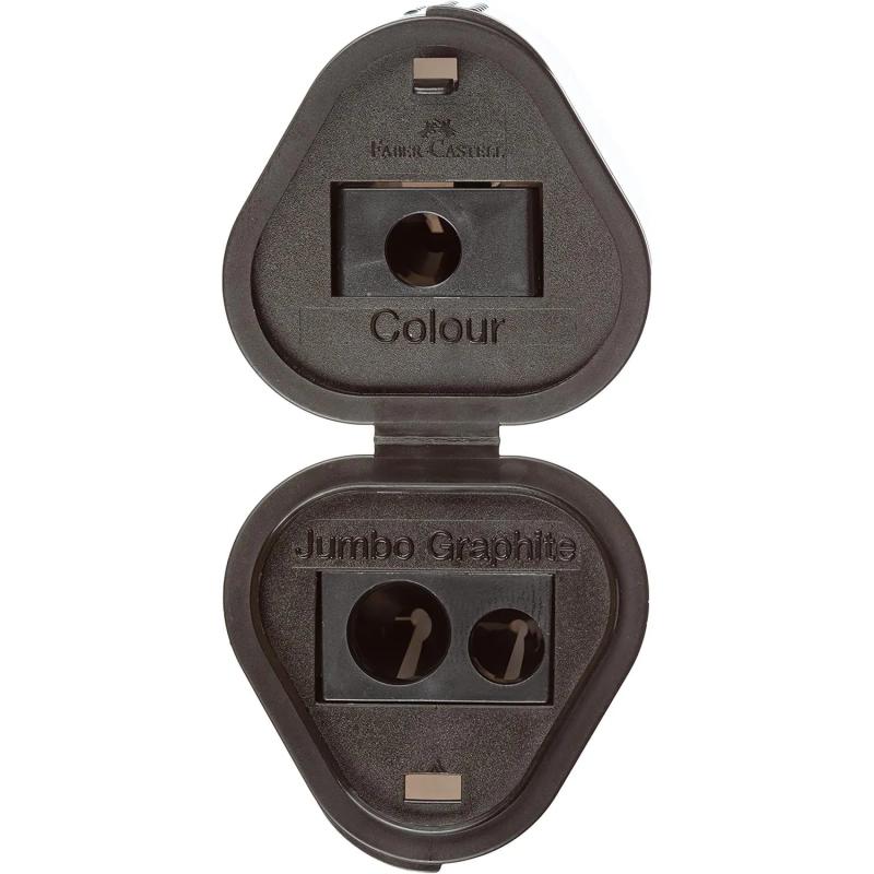 Точилка Faber-Castell Trio Grip 2001, 3 отверстия,2 контейнера,серая183800