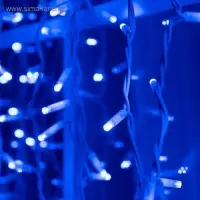 Гирлянда &laquo;Занавес&raquo; 2&times;1.5 м, IP65, УМС, белая нить каучук, 300 LED, свечение синее, 220 В